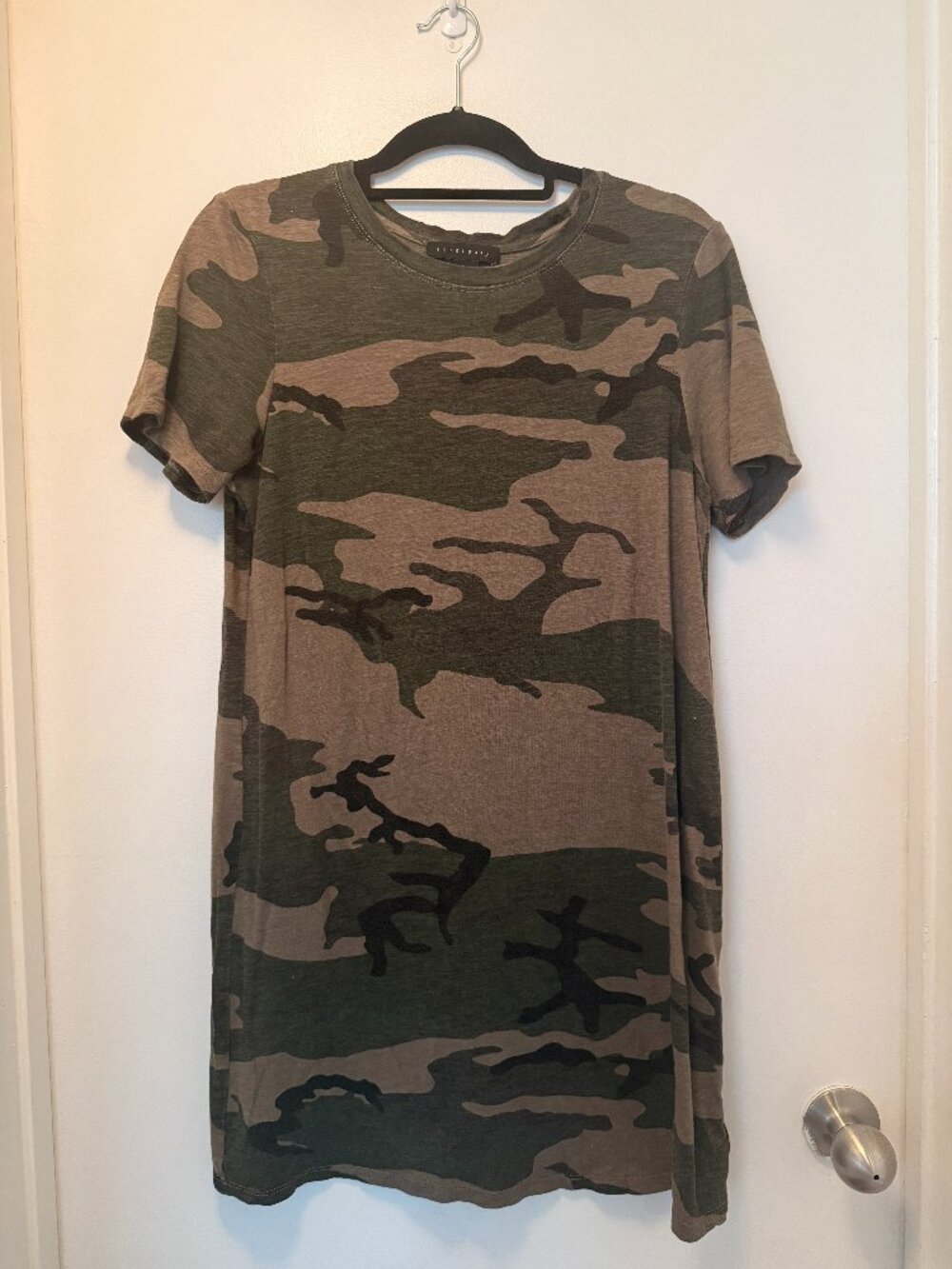 Sanctuary Camo T-Shirt Dress | Organic Cotton | Small | Crew Neck